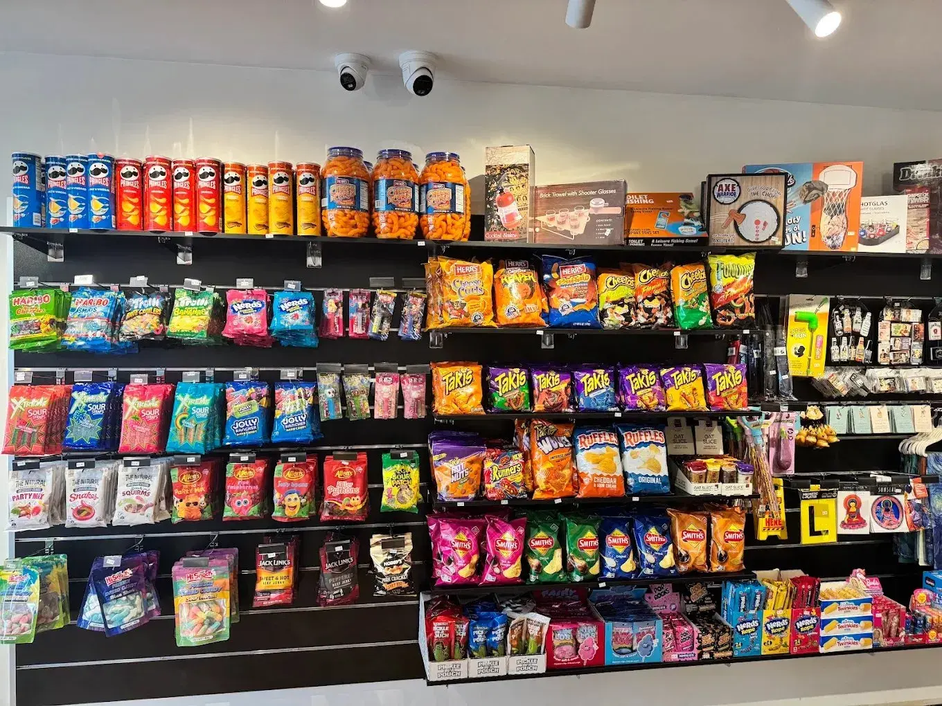 Imported confectionery and snack shelves