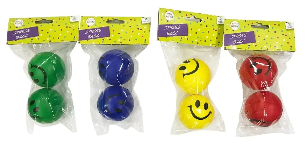 2PK Smiley Face Stress Ball