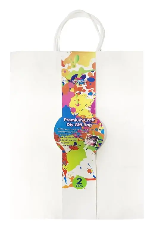 2PK White Craft DIY Gift Bag – 32CM x 45CM