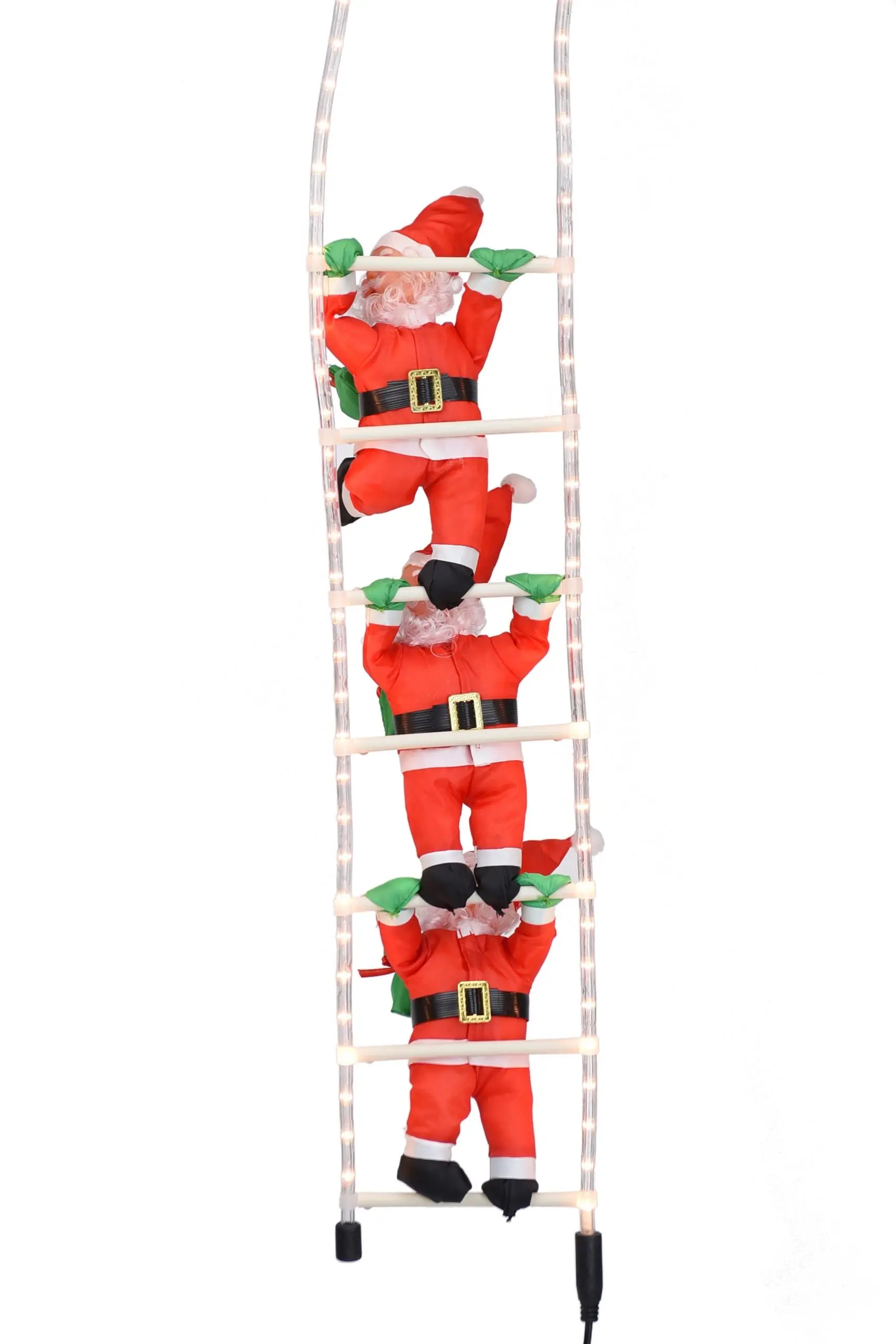 3 Climbing Santas On 2 Mtr Led Rope