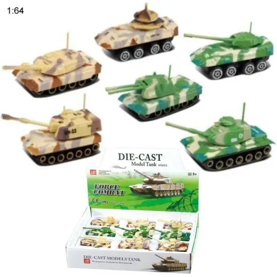 3″ Diecast Models 1:64 Combat Tank (6 Assot.)