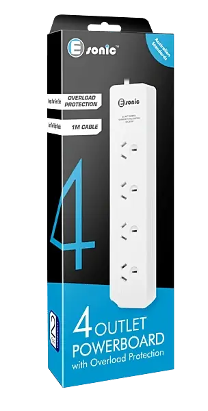 4 Outlet Powerboard – White