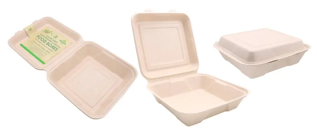 4PK ECO Biodegradable Sugarcane Good Box-1200ML