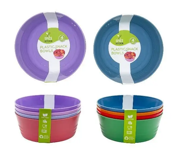 4PK Plastic Snack Bowls – Re-Usable