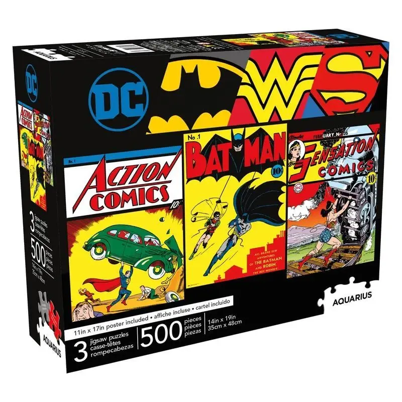 500 Piece Jigsaw Puzzle – DC Comics 3 Pack Bundle