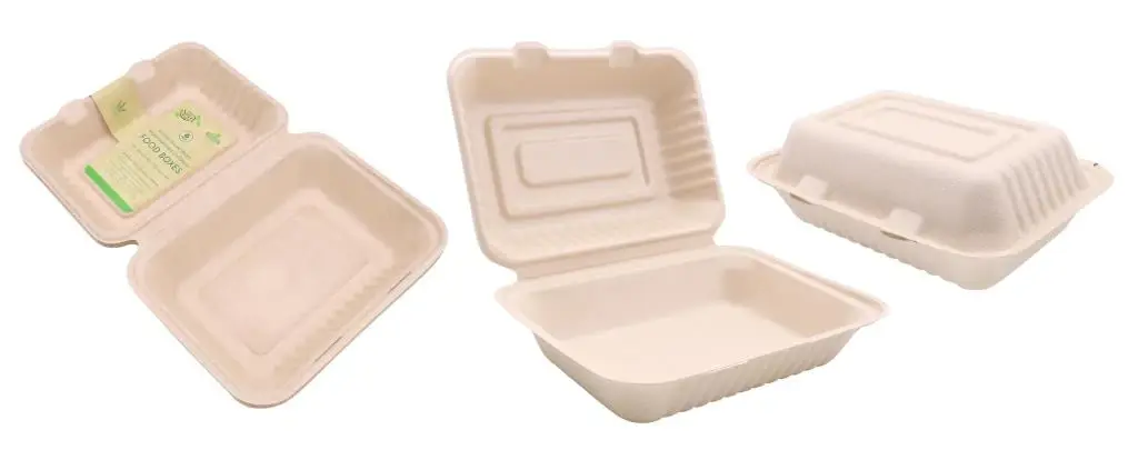 6PK ECO Biodegradable Sugarcane Food Box – 1000ML