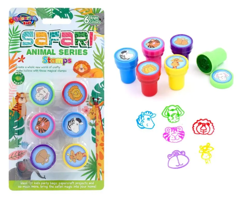 6PK Fun Stamps – Safari Animal Series