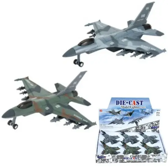 8″ Diecast Models 1:400 F16 Fighter Jet (2 Colours)