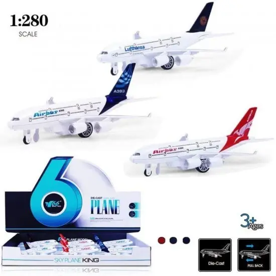 9″ Diecast Models 1:280 Air Bus A383(3 Assorted)