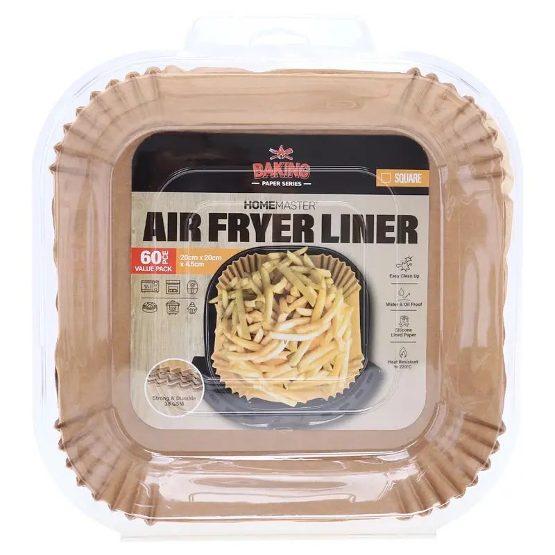 Air Fryer Liner 60pk – 20cm x 4.5cm (h) – Square