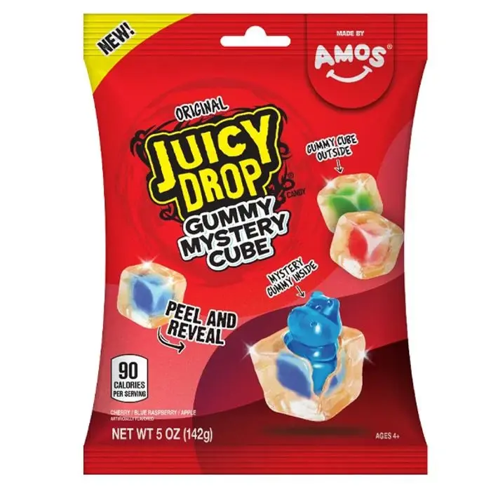 Amos Juicy Drop Gummy Mystery Cube Original 142g