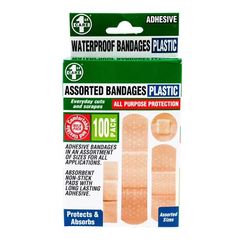 Bandage Strips Assorted Sizes 100pk Clear – Plastic (PE)
