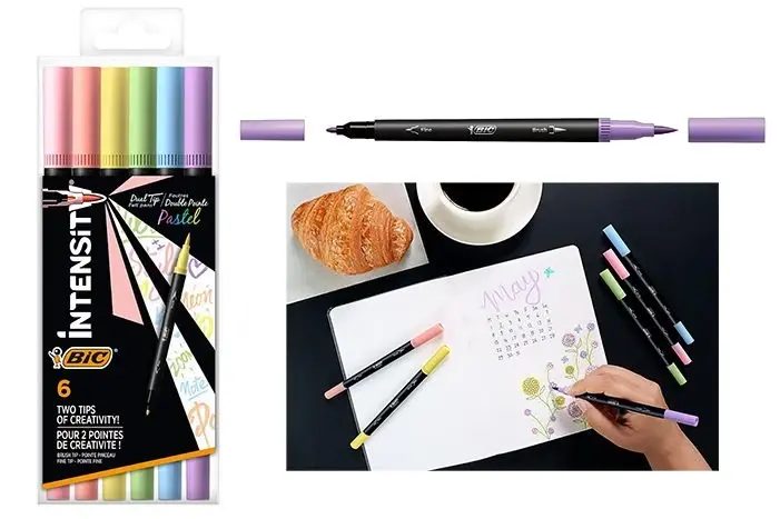 Bic 6PK Intensity Dual Tip Pastel Pens – Assorted