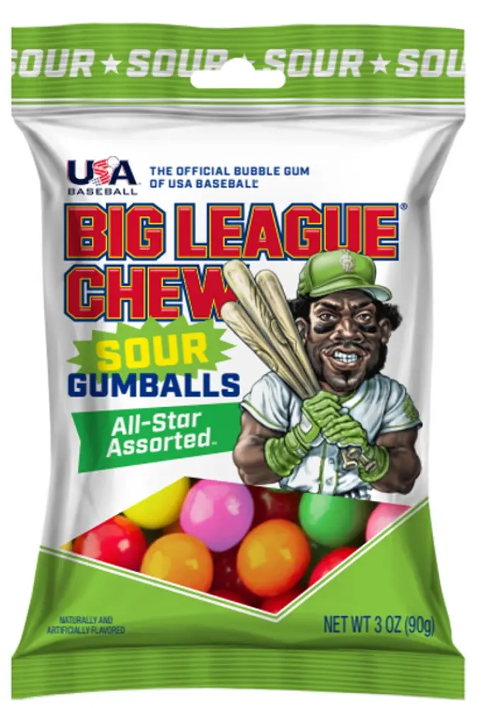 Big League Chew Gumballs Sour Peg Bag 85g