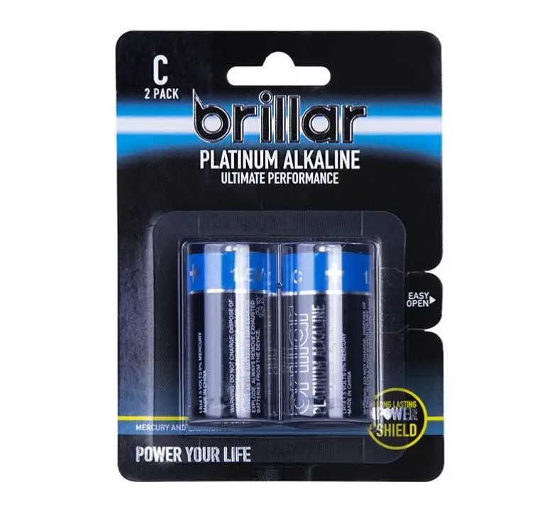 Brillar C Platinum Alkaline Battery – 2 Pack