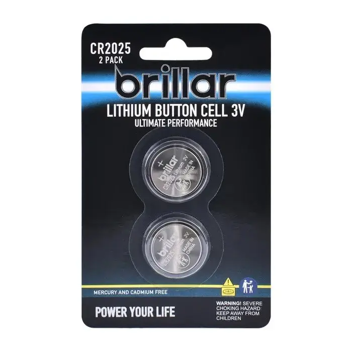 Brillar CR2025 Lithium Battery – 2 Pack