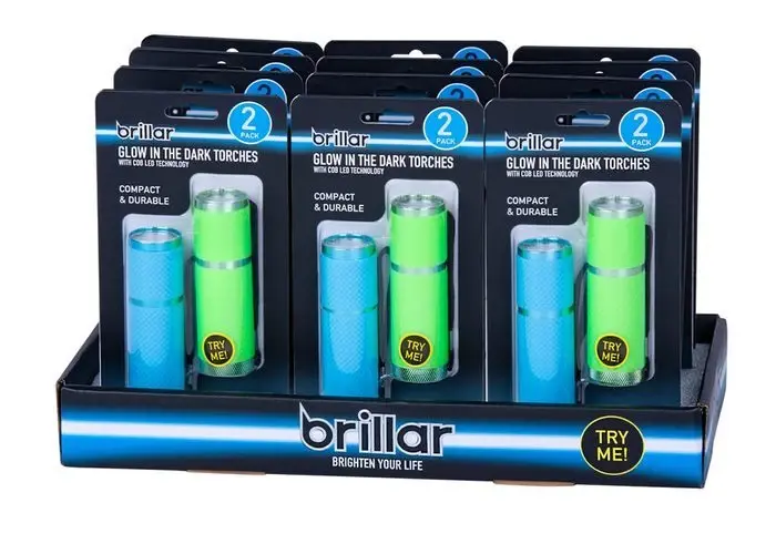 Brillar Glow in The Dark Pocket Torches – 2 Pack
