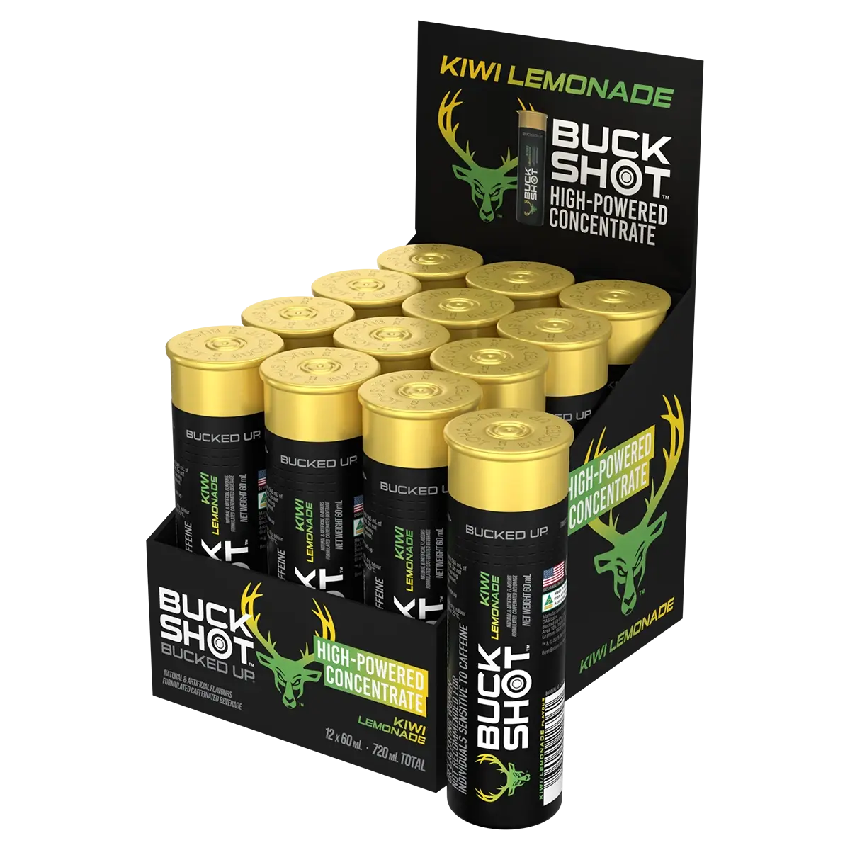 Bucked Up Buck Shots – Kiwi Lemonade 60ml Energy Shot