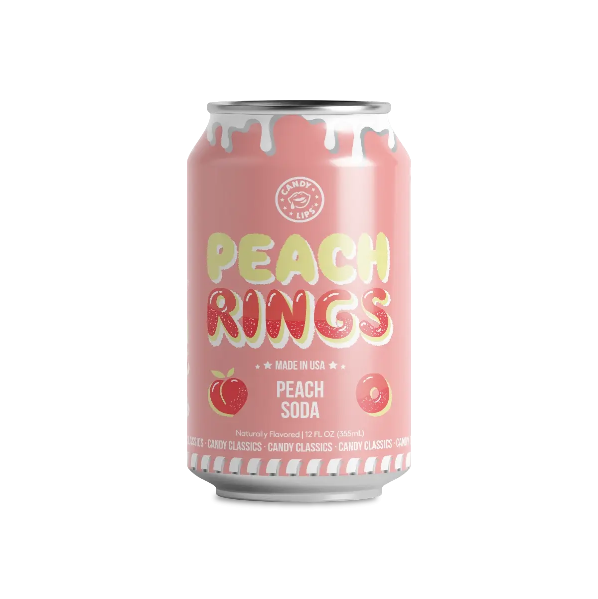 Candy Lips Peach Rings Soda 355ml