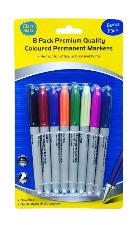 Coloured Series Permanent Markers-8PK