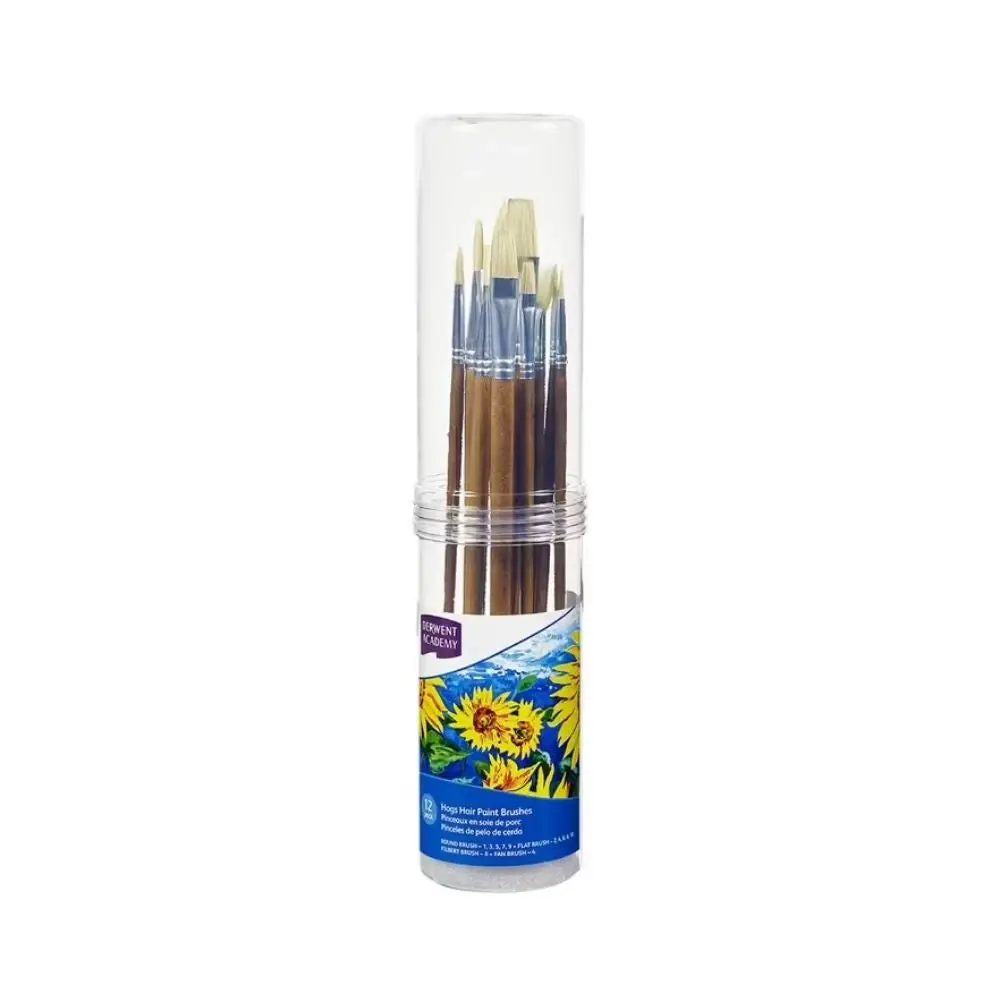 Derwent Academy Hog Hair Paint Brush 12 Pack – Large