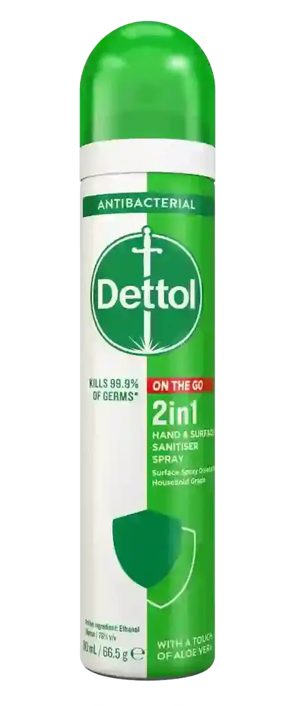 Dettol 2-In-1 Aloe Vera Sanitiser Spray – 90ml