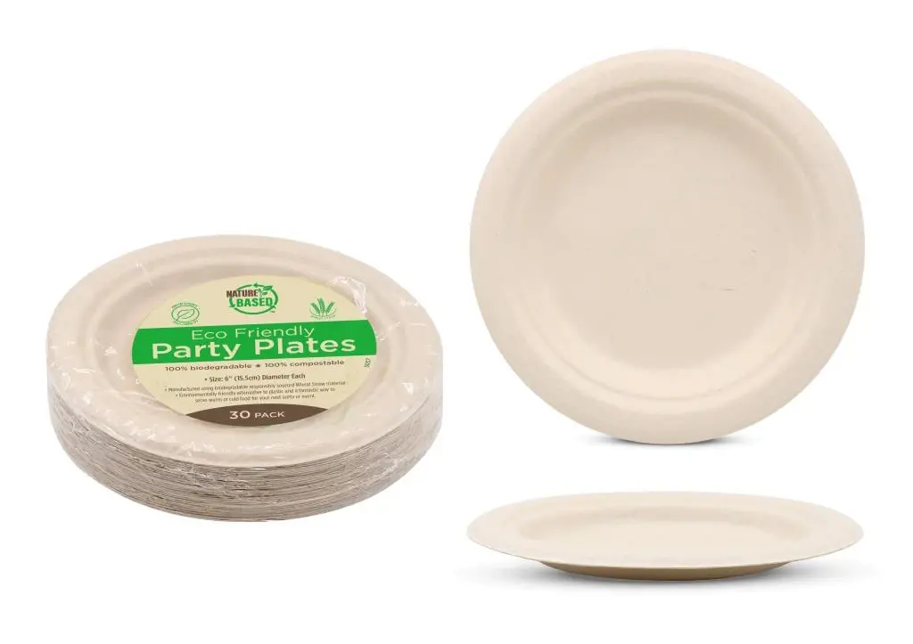 ECO Biodegradable Catering Plates – Round 6″- 30PK