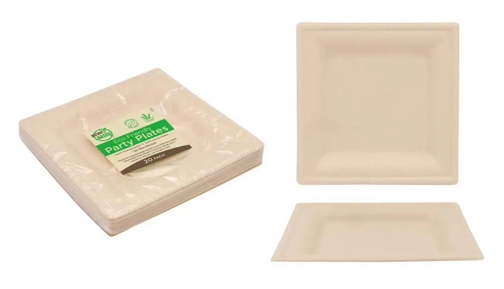 ECO Biodegradable Square Plate 16CM x 16CM (6″)-20PK