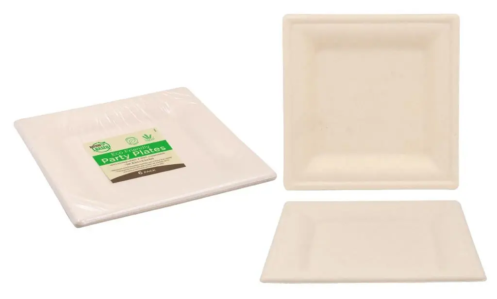 ECO Biodegradable Square Plate 26CM x 26CM (10″) – 6PK