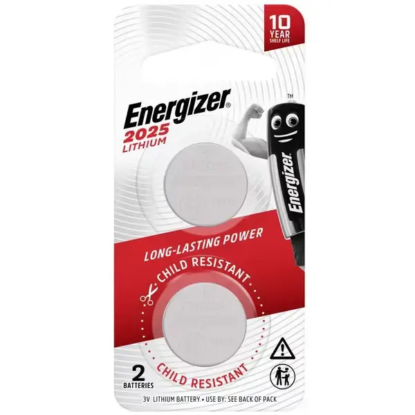 Energizer 3V 2025 Lithium Battery – 2 Pack