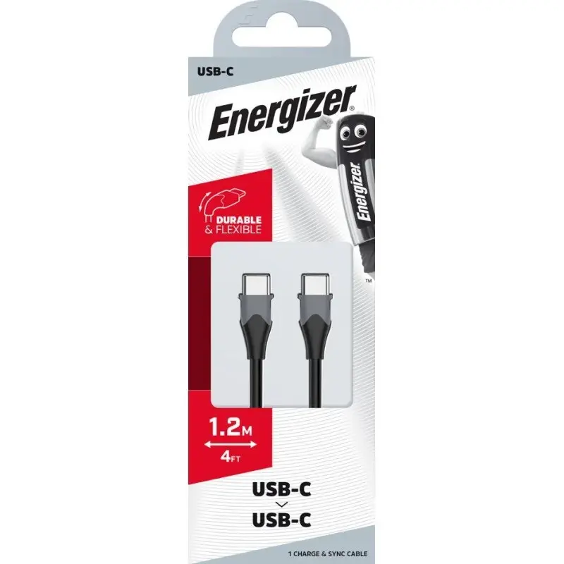 Energizer USB-C to USB-C Black 1.2 Metre