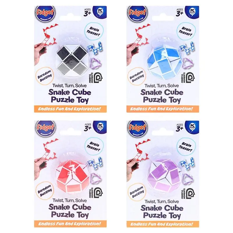 Fidget Magic Snake 24-Segments Black, Red, Blue & Purple
