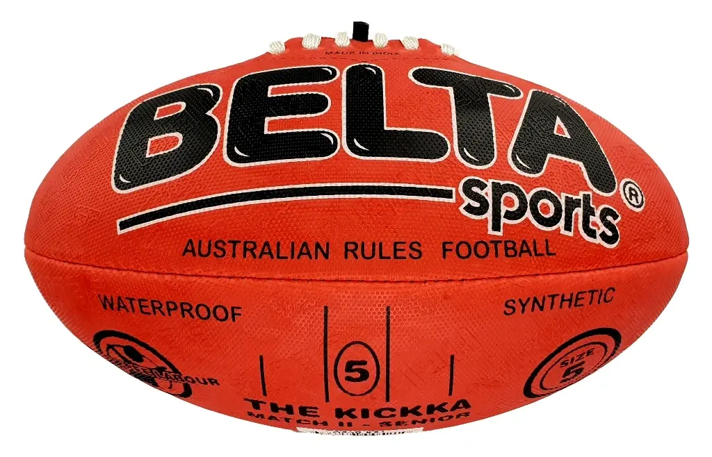 Footy Size 5 Red Synthetic Textured Rubber C50
