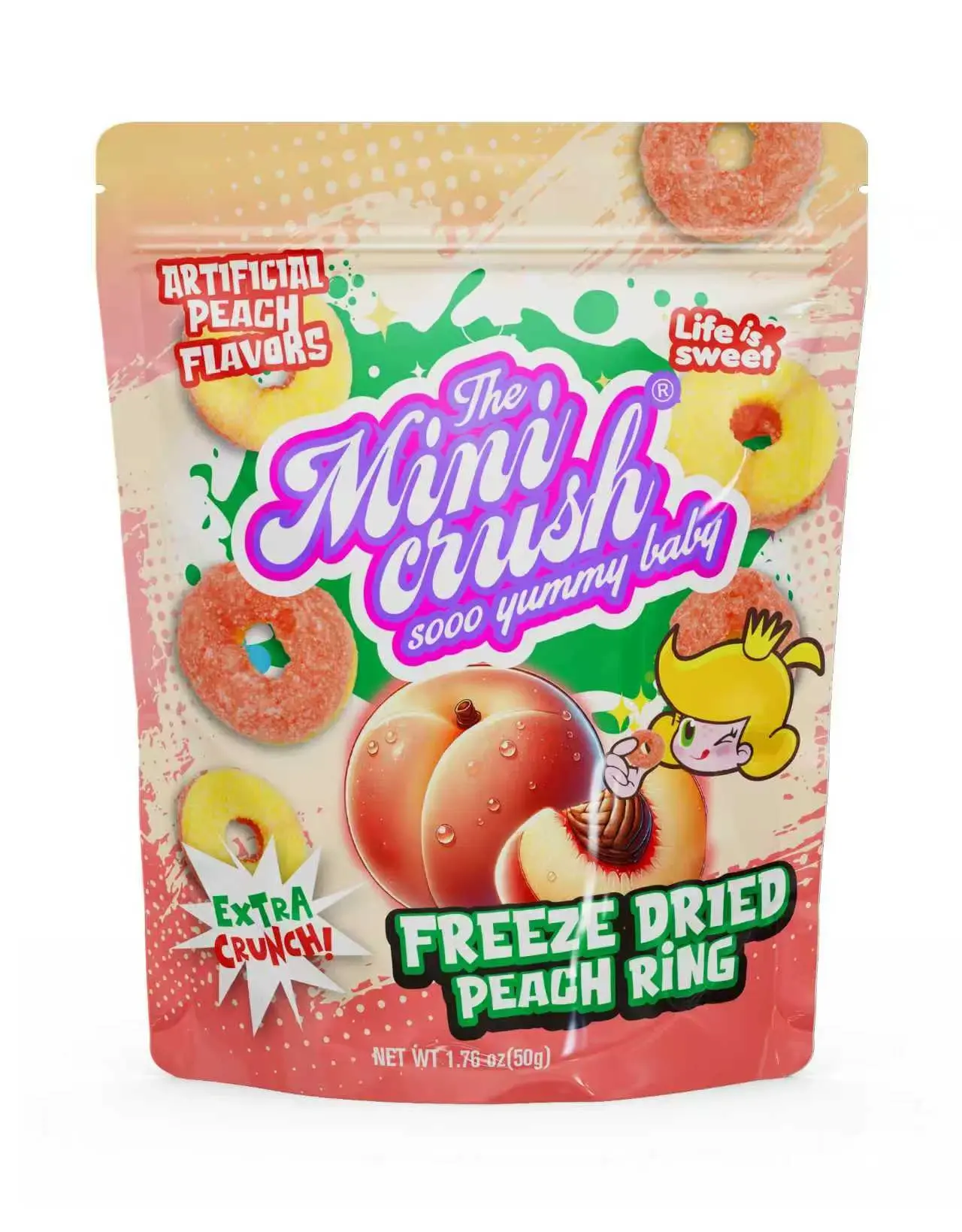 Freeze Dried Peach Ring 50g