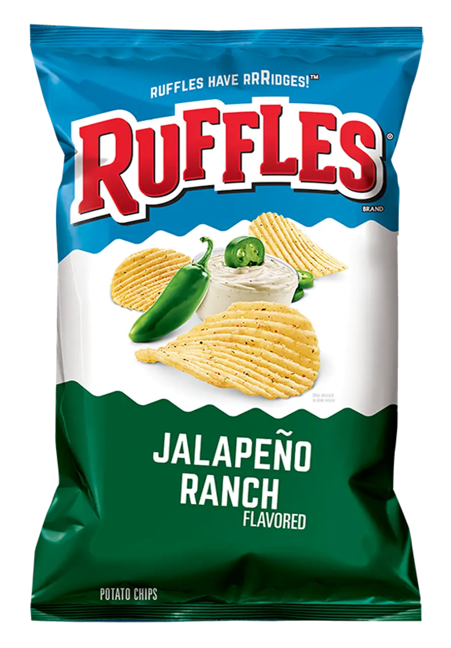Frito Lay Ruffles Jalapeno Ranch Potato Chips 184g