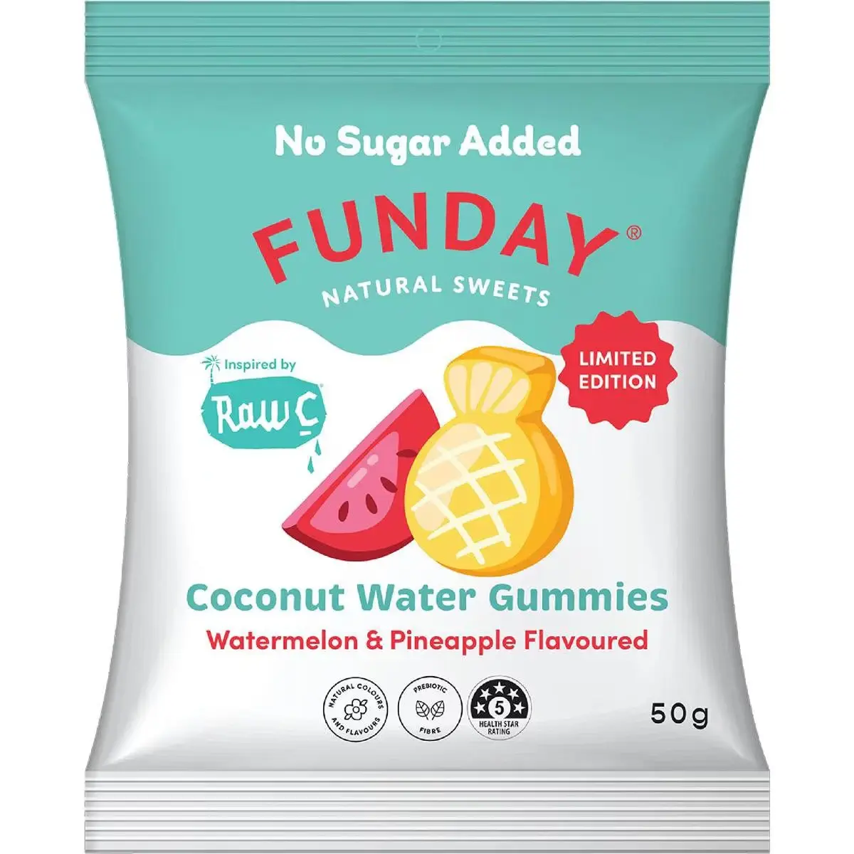 Funday X Raw C Fruity Coconut Water Gummies 50g