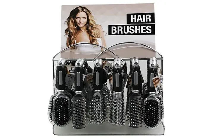 Hair Brushes Chrome with Stand (6 Styles)