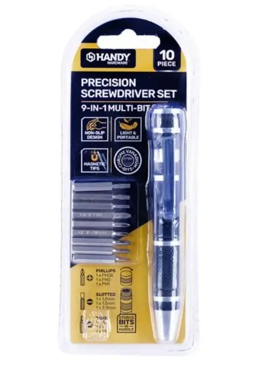 Handy Hardware Screwdriver Set Mini Precision 10pc