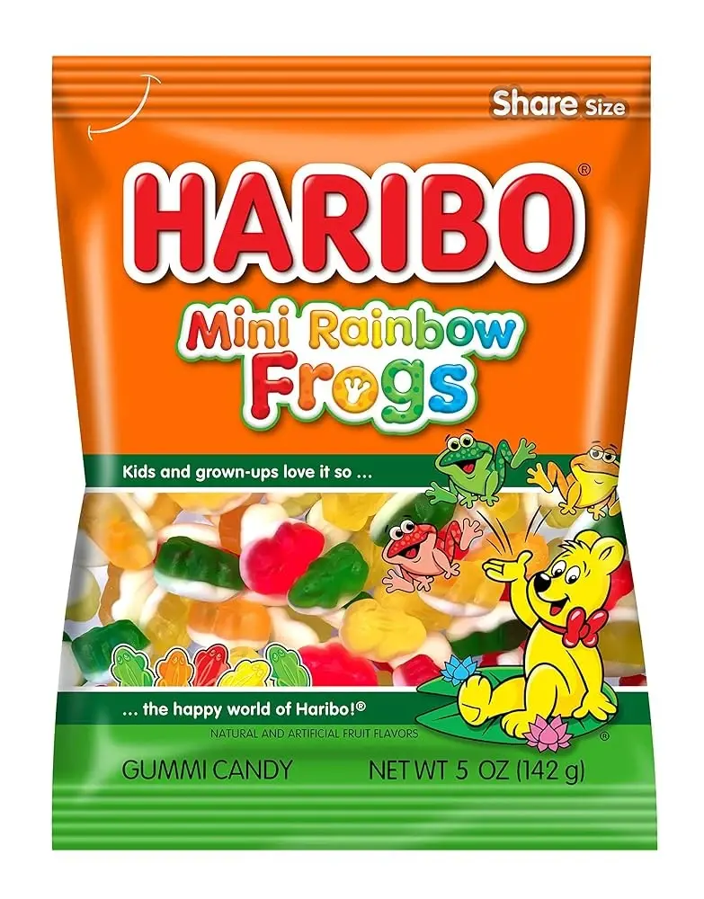 Haribo Mini Rainbow Frogs Peg Bag 141g