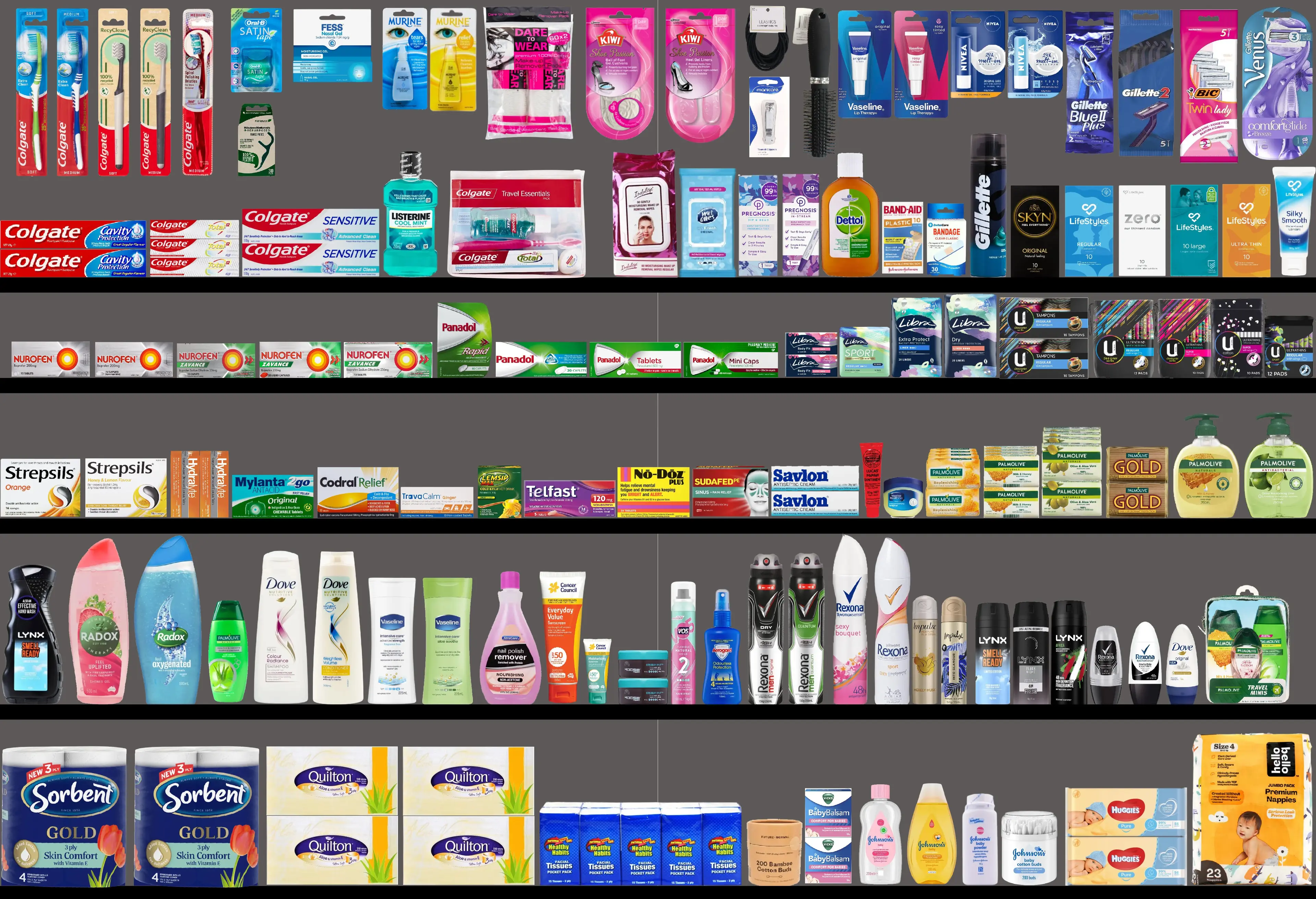 Health & Beauty – 2 Bay Planogram(180x120cm)