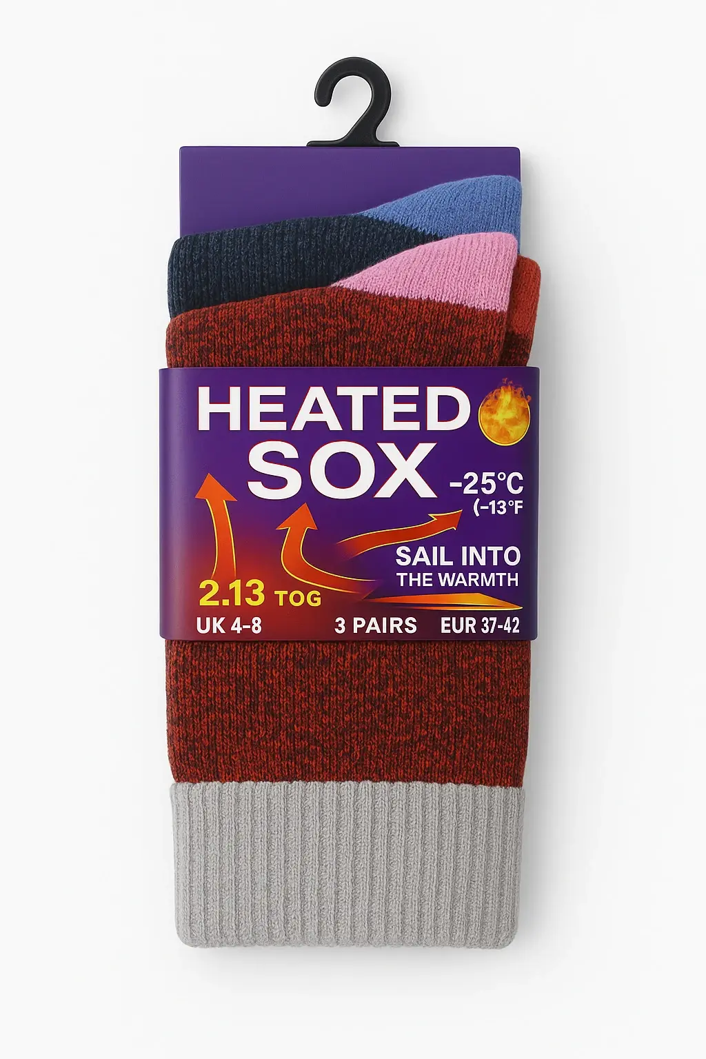 Heated Socks 3PK – Assorted Colours