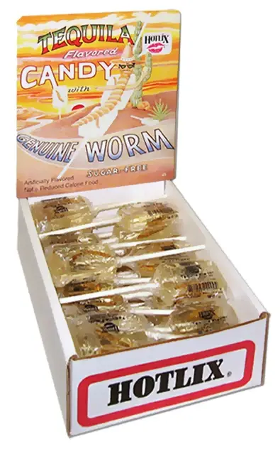 Hotlix Pops – Tequila W/ Worm Suckers S/F 28G