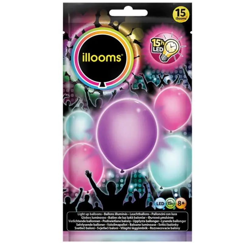 illooms Light-Up LED Balloon 15 Pack – Girlie