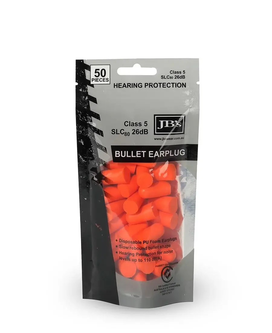 JB’s Bullet Shaped Earplug (50 pieces)