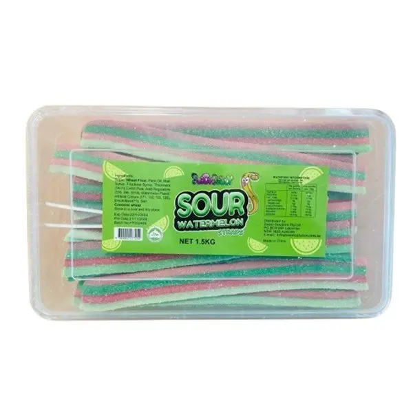 Juicy Jelly Sour Watermelon Straps Tub 1.5kg