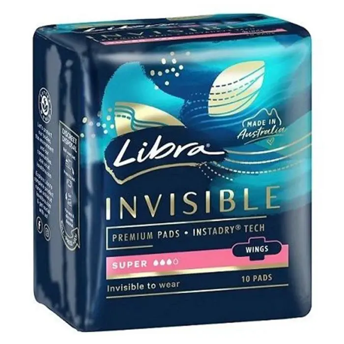 Libra Invisible Super Pads with Wings 10 Pack
