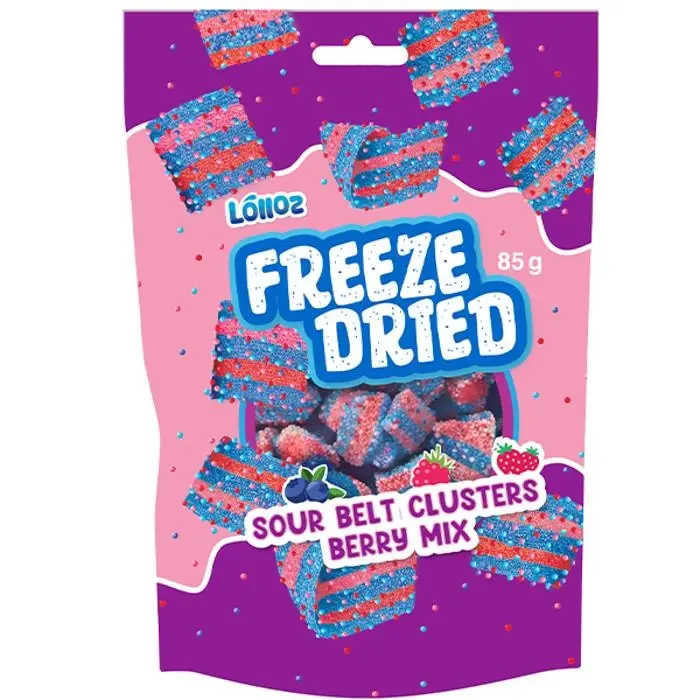 Lolloz Freeze Dried Sour Belt Clusters Berry Mix 85g