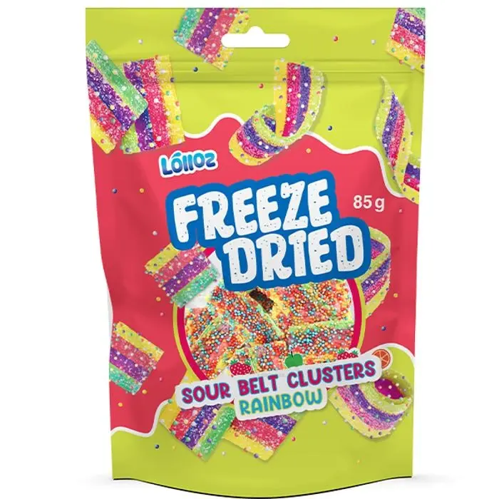 Lolloz Freeze Dried Sour Belt Clusters Rainbow 85g