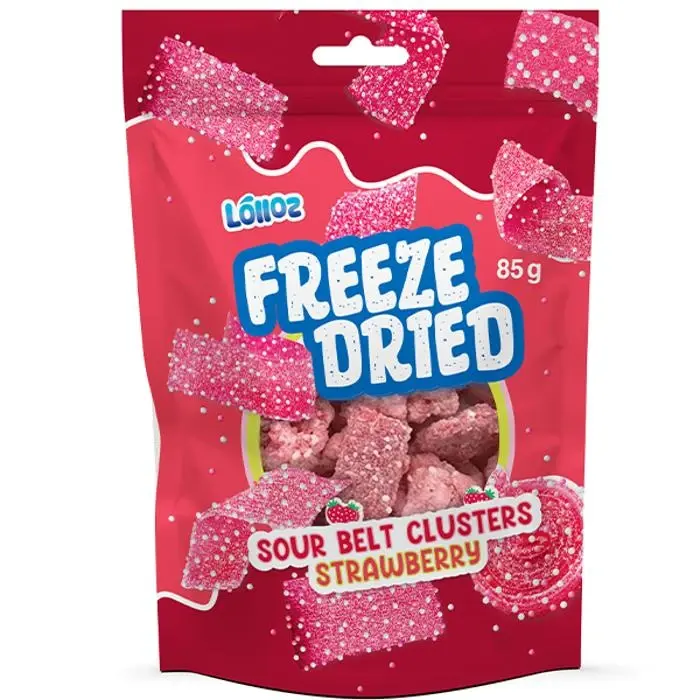 Lolloz Freeze Dried Sour Belt Clusters Strawberry 85g