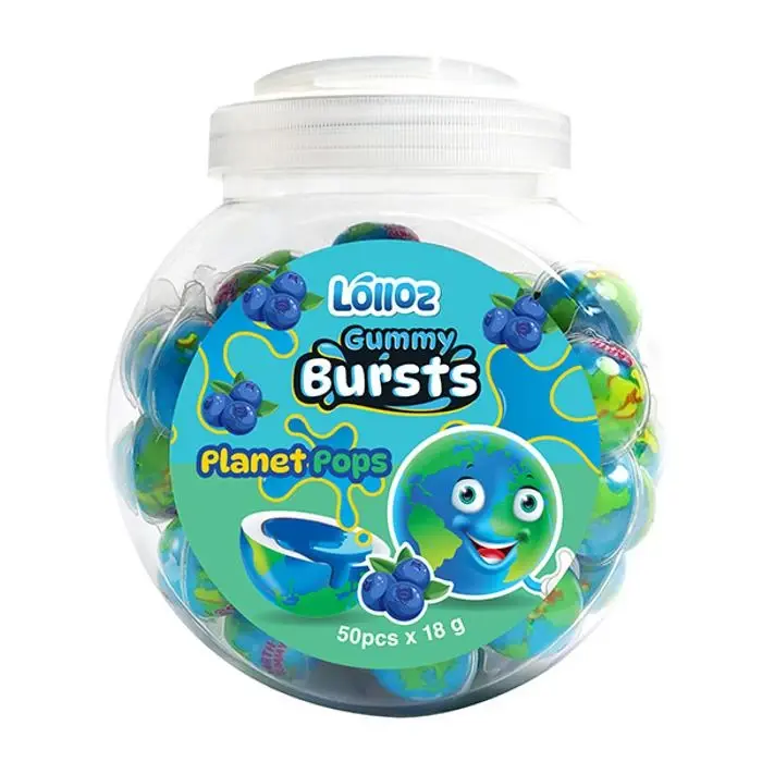Lolloz Gummy Bursts Planet Pops Blueberry 50’s 900g